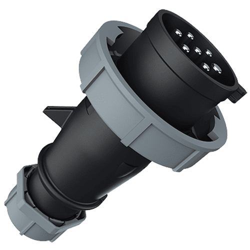 ENCHUFE 32AMP 6P+T 500V NEGRO 7H AM-TOPA IP67 (CONTACTOS NIQUELADOS) MENNEKES