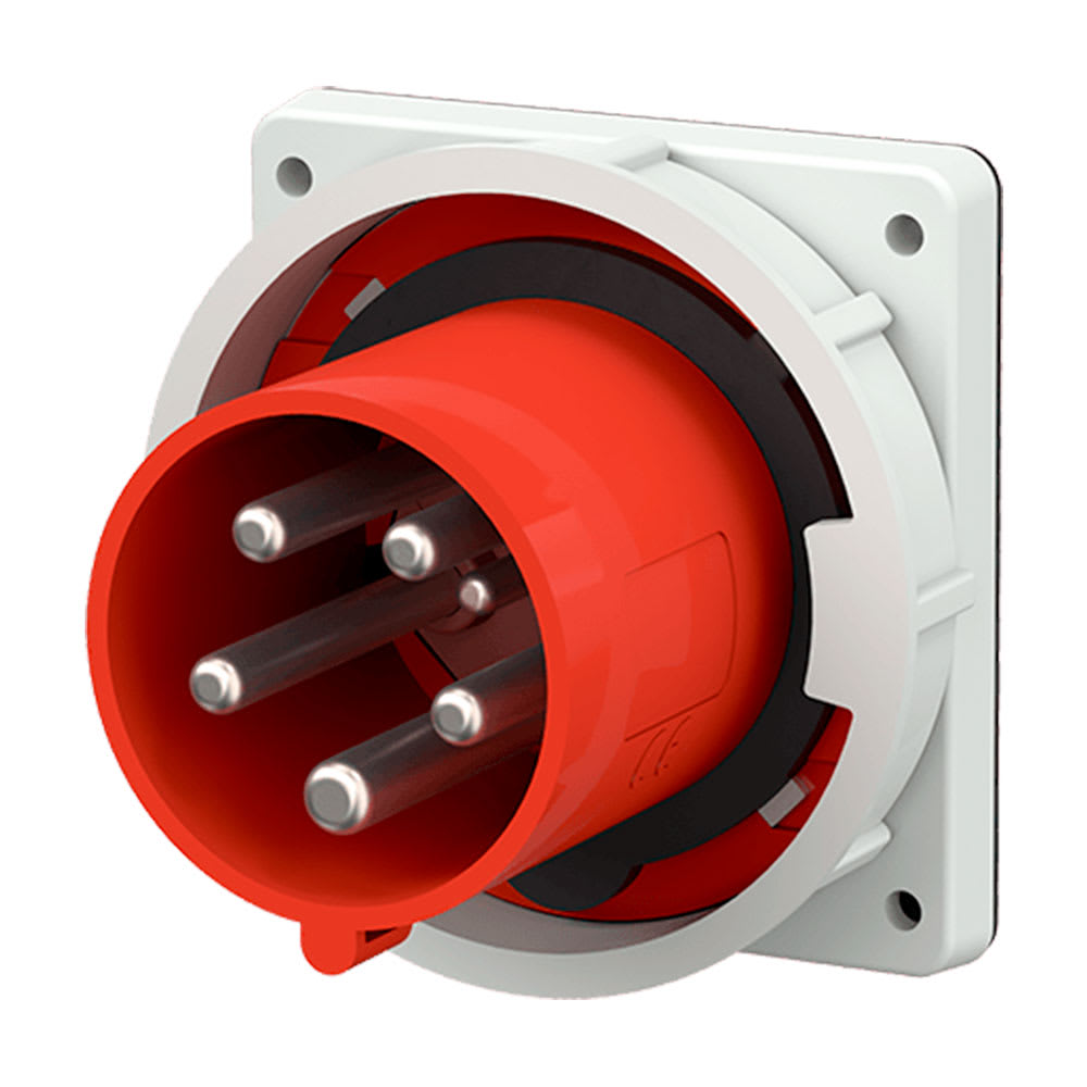 ENCHUFE EMPOTRABLE 63AMP 3P+N+T 415V ROJO 6H IP67 (CONTACTOS NIQUELADOS) MENNEKES