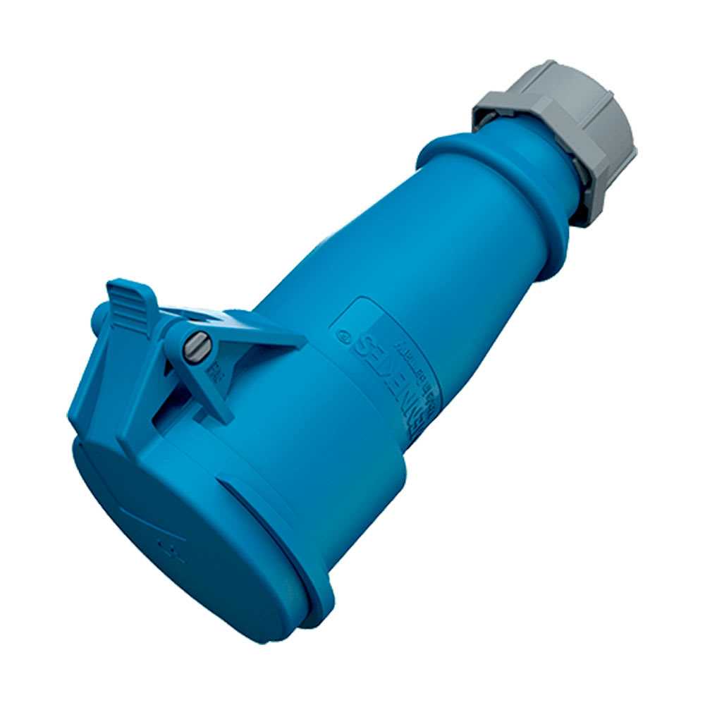 TOMA AEREO 16AMP 3P+T 250V AZUL 9H IP44 MENNEKES