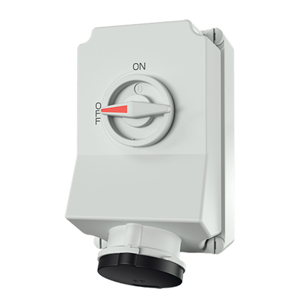TOMA VISIBLE 63AMP 3P+T 690V C/INTERRUP. POR ENCLAVAM. MECANICO NEGRO 5H IP67 XCONTACT MENNEKES