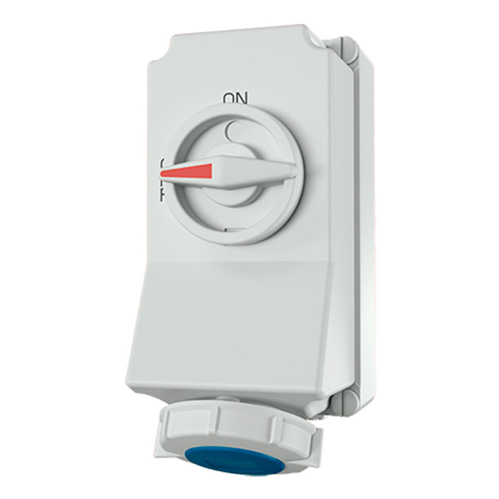 TOMA VISIBLE 16AMP 2P+T 250V C/INTERRUP. POR ENCLAVAM. MECANICO AZUL 6H IP67/69 XCONTACT REEMPLAZO 7012A MENNEKES3