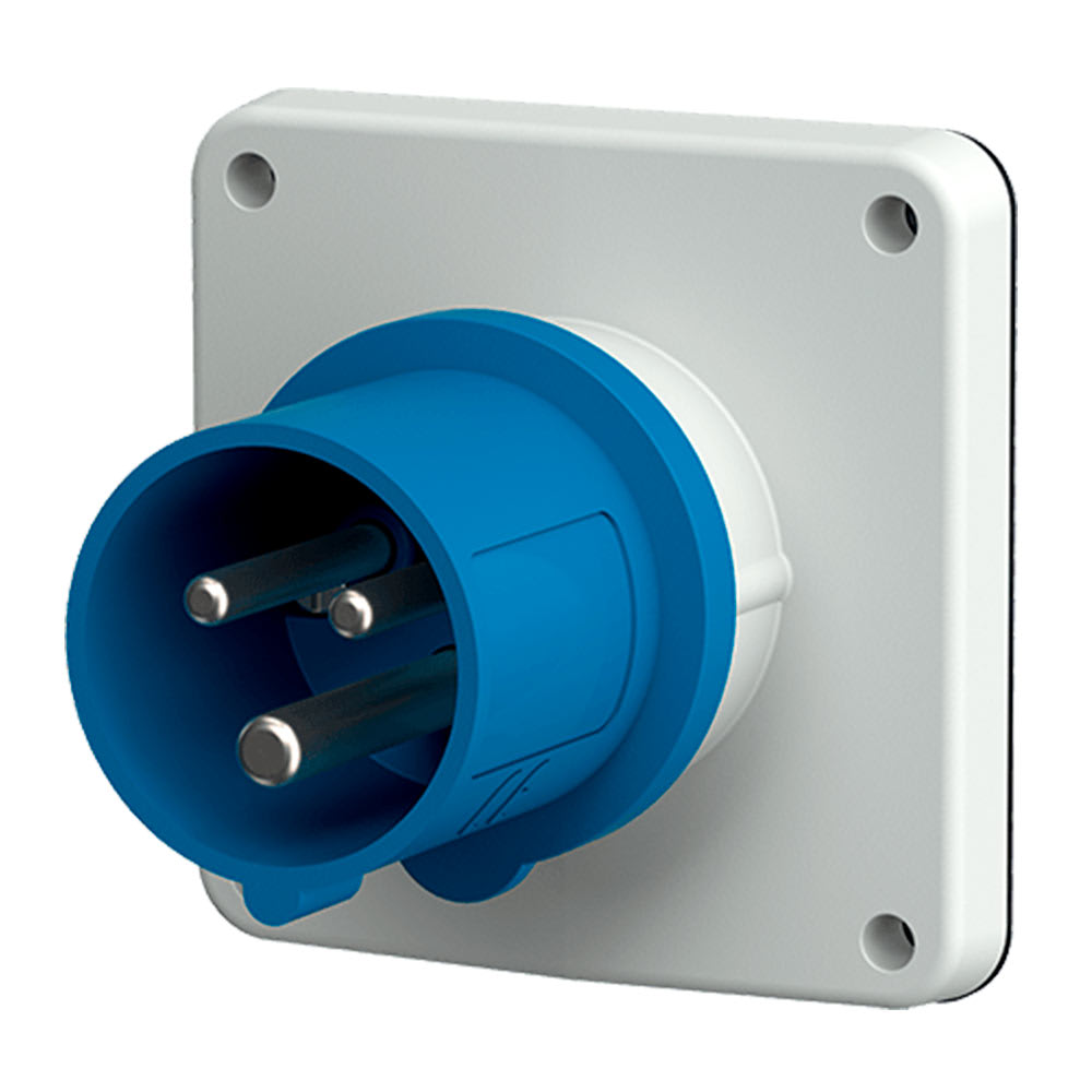 ENCHUFE EMPOTRABLE 32AMP 2P+T 250V AZUL 6H IP44 (CONTACTOS NIQUELADOS) MENNEKES
