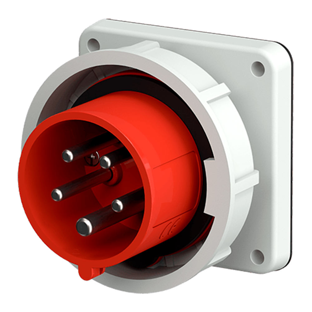 ENCHUFE EMPOTRABLE 32AMP 3P+N+T 415V ROJO 6H IP67 (CONTACTOS NIQUELADOS) MENNEKES1