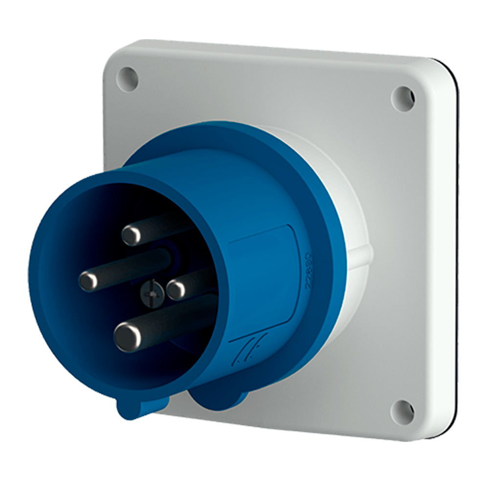 ENCHUFE EMPOTRABLE 32AMP 3P+T 250V AZUL 9H IP44 (CONTACTOS NIQUELADOS) MENNEKES