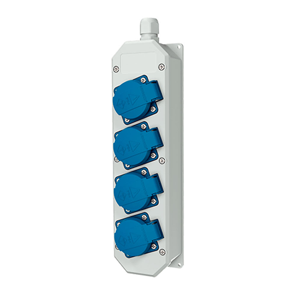 EXTENSION CON 4 TOMAS SCHUKO 16AMP 2P+T 250V 6H IP44 MENNEKES