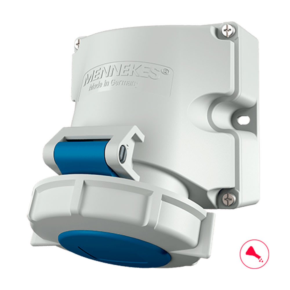 TOMA VISIBLE 16AMP 3P+T 250V AZUL 9H IP67 MENNEKES