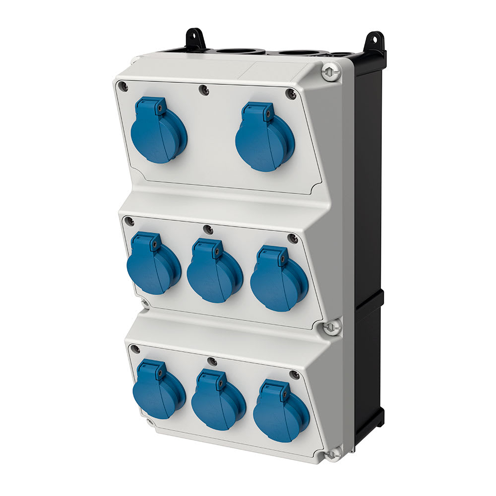 CAJA COMBINADA AMAXX IP44 8 TOMAS SCHUKO 16A 2P+T 250V MENNEKES