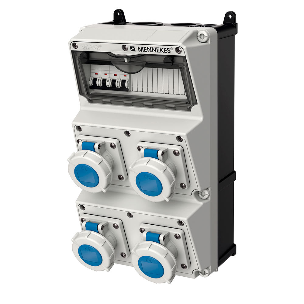 CAJA COMBINADA AMAXX IP67 4 TOMAS 16A 2P+T 250V IP67 C/4 INTERRUPT. TERMO 2X16A MENNEKES