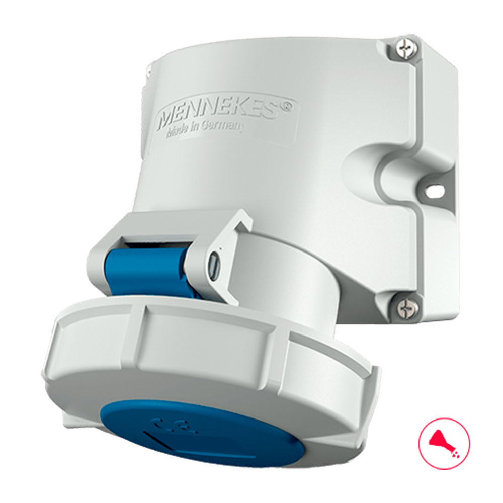 TOMA VISIBLE 32AMP 3P+T 250V AZUL 9H IP67 MENNEKES