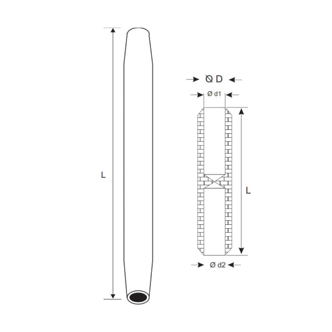 MANGUITO DE EMPALME DE ALUMINIO 185MM AP5423018 ARAGCU MT2