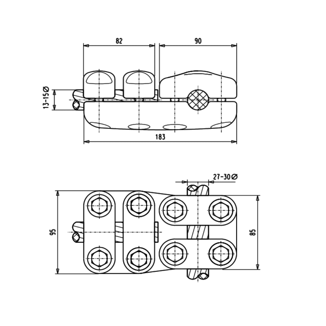 DERIVACION EN T PARA CABLES MDCC-3015A RAGCU AS1