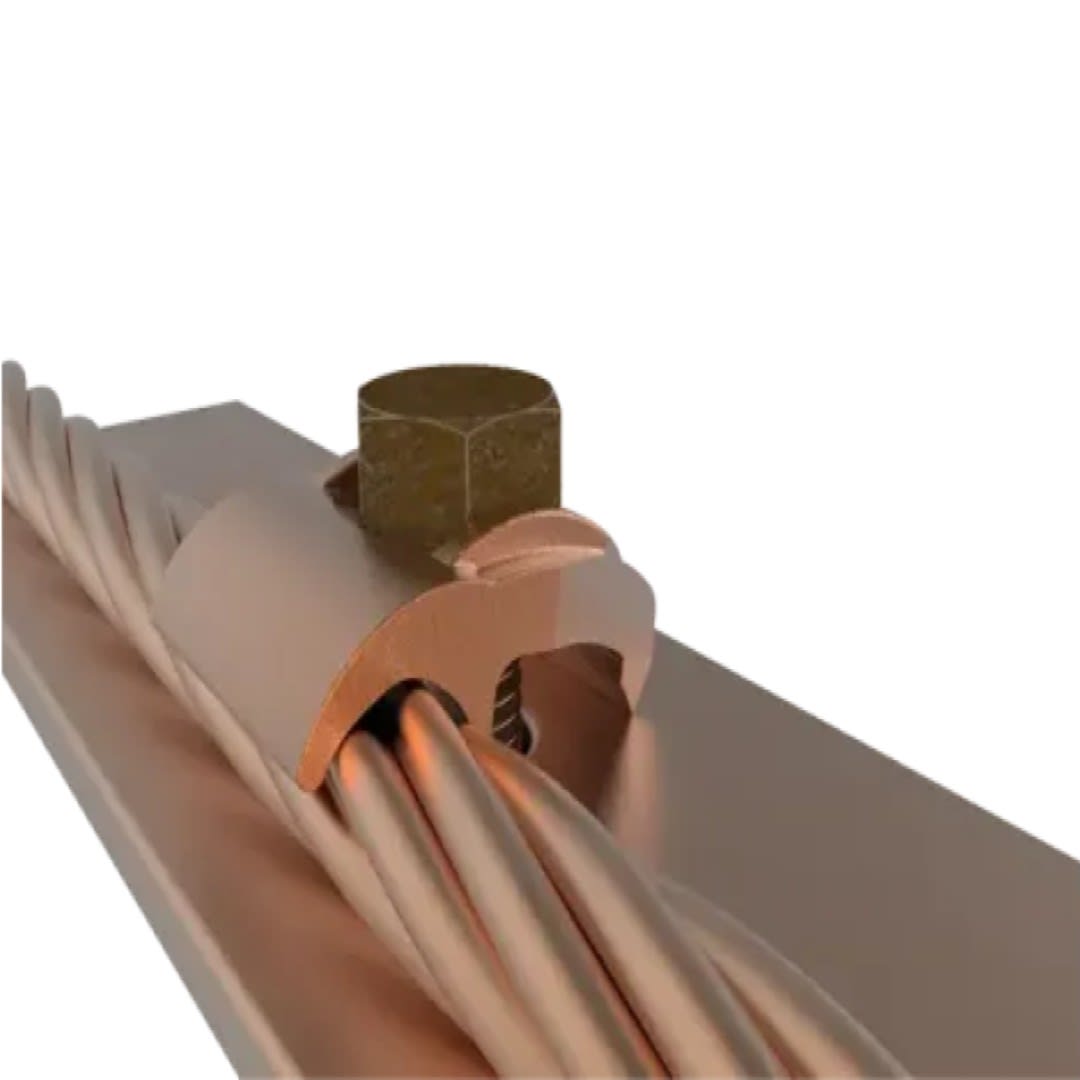 CONECTOR MECANICO CU TIPO GBM P/CABLE 4AWG-2/0AWG A BARRA 1/4'' PERNO 3/8'' UL BURNDY3