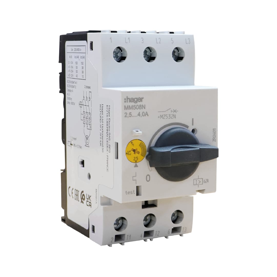 GUARDAMOTOR MAGNETOTERMICO DE 2.5 A 4 A HAGER1