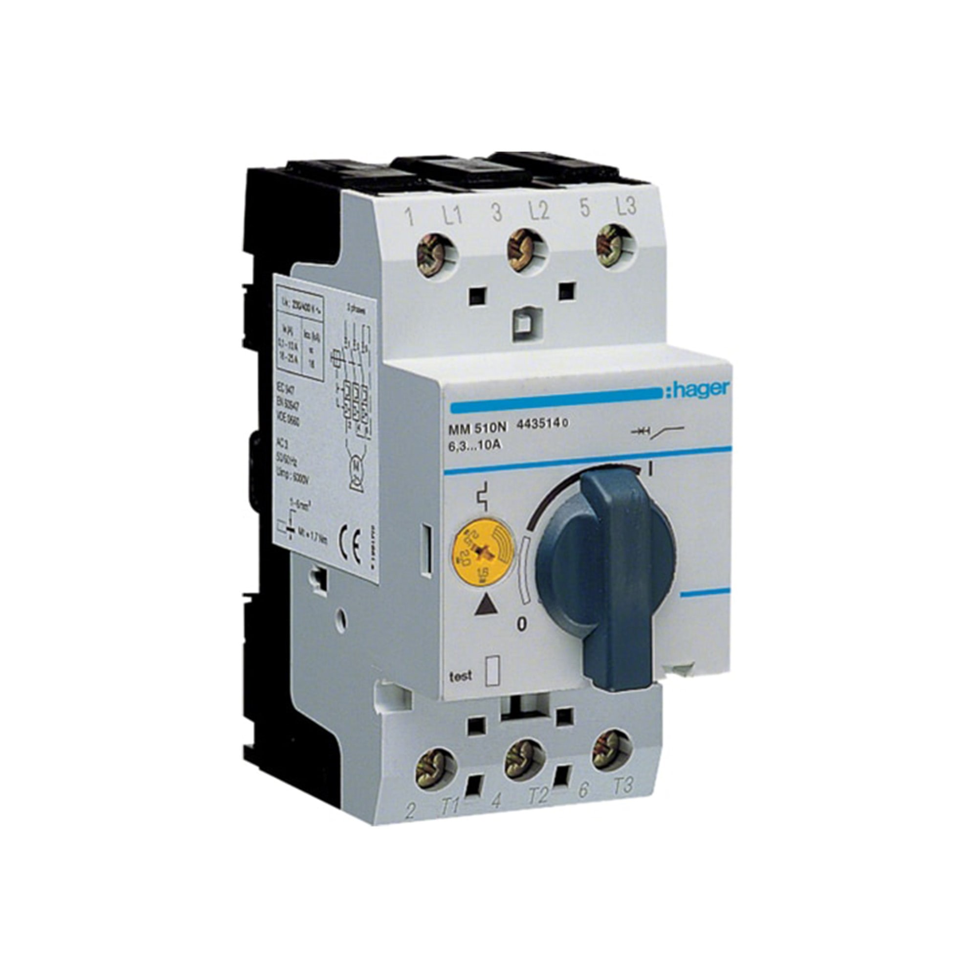 GUARDAMOTOR MAGNETOTERMICO DE 6.3 A 10 A HAGER1