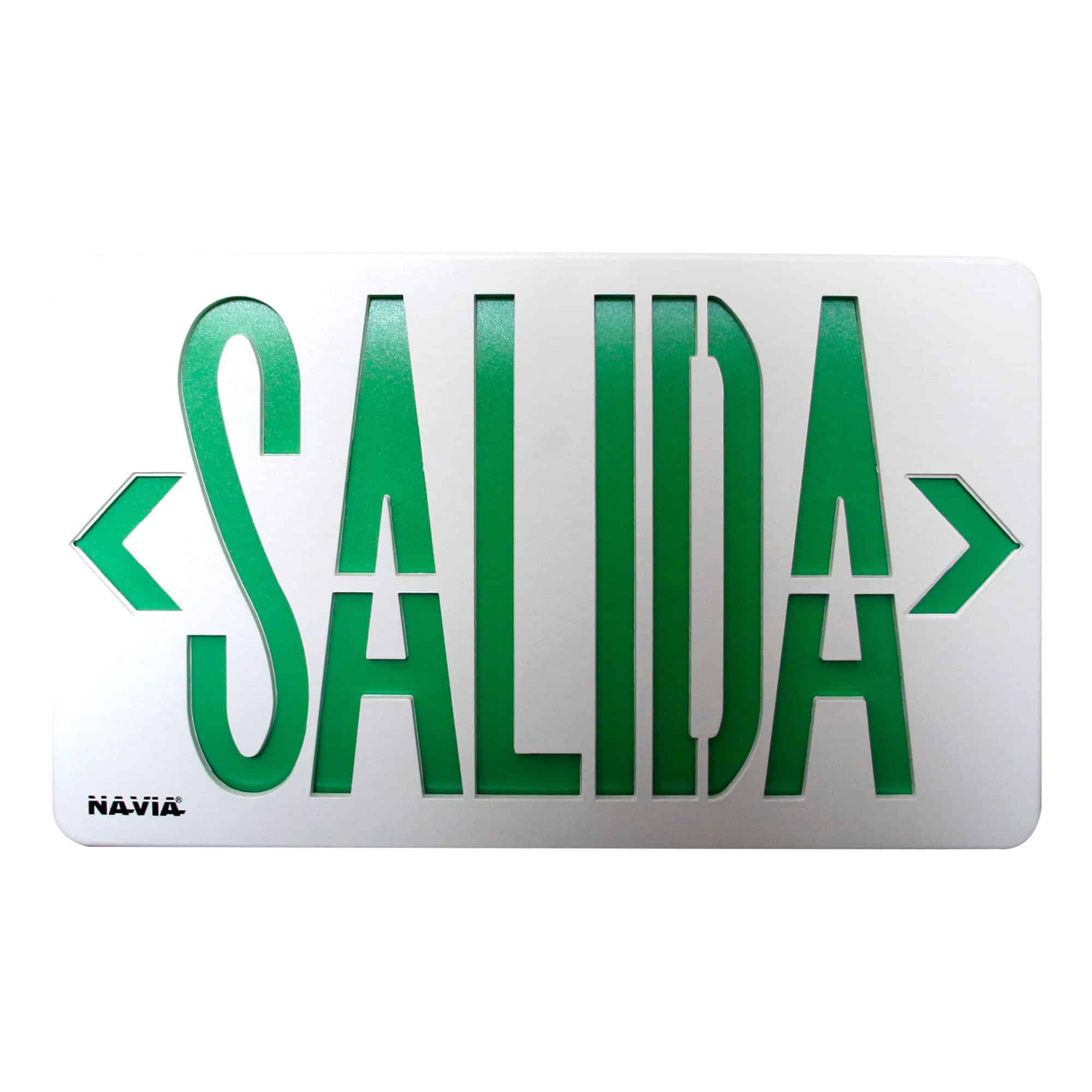 SEÑAL DE SEG EMERG 2W 20LM AUT 3HR LETRAS EN  VERDE 6500K 220-240VAC (CON UL) NV-7007UL NAVIA LED4
