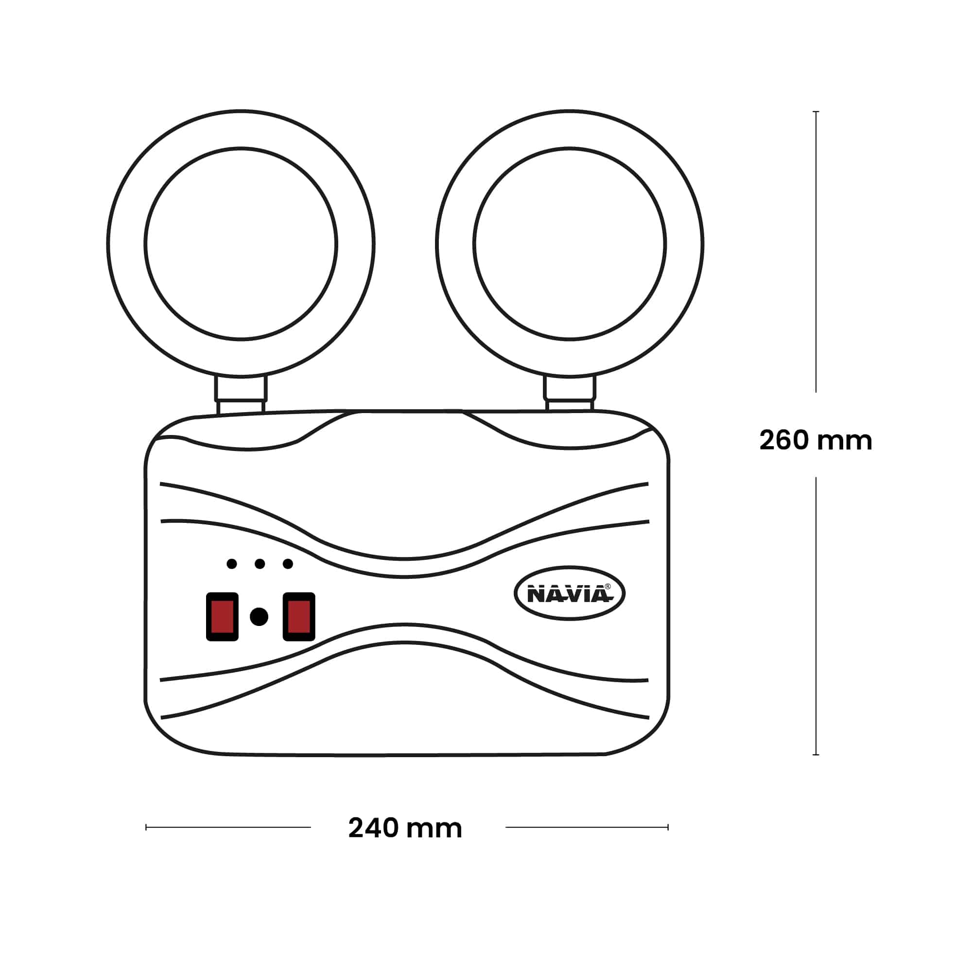 LUMINARIA DE EMERGENCIA SLIM 4W 400LM 6500KIP20 IK06 32LEDS AUTO. 8HR C/BAT.INTERNA 100-240VAC C/ENCHUFE NAVIALEDLIGHTING1