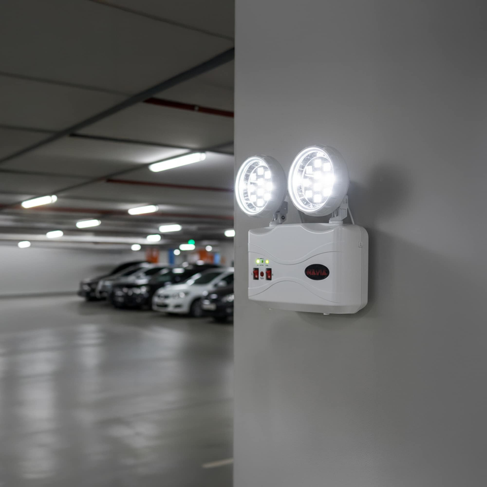 LUMINARIA DE EMERGENCIA SLIM 4W 400LM 6500KIP20 IK06 32LEDS AUTO. 8HR C/BAT.INTERNA 100-240VAC C/ENCHUFE NAVIALEDLIGHTING3