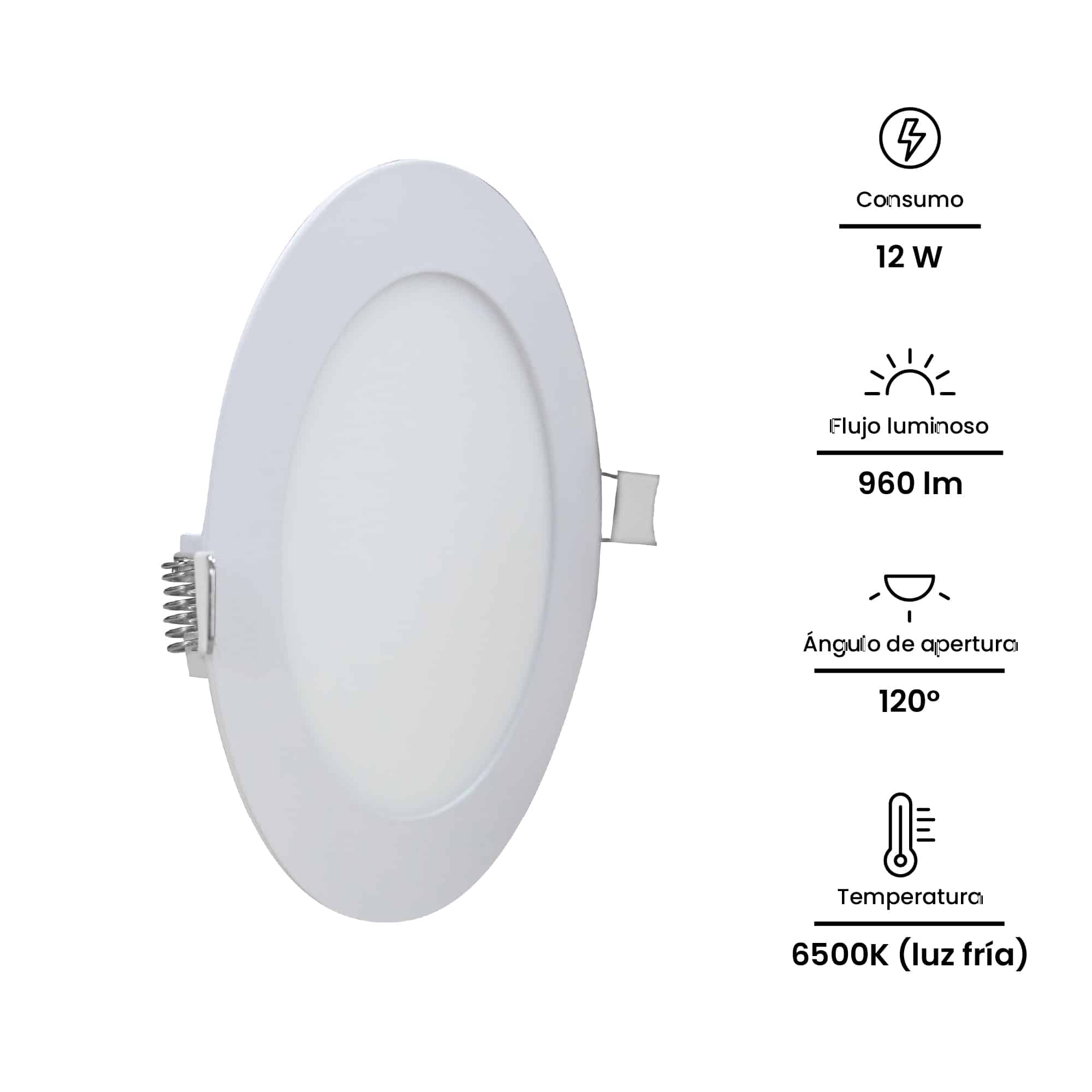 DOWNLIGHT LED CIRCULAR EMPOTRADO 12W 960lM IP20 6500K 220-240VAC NV-LPR1-12WR NAVIA LED2