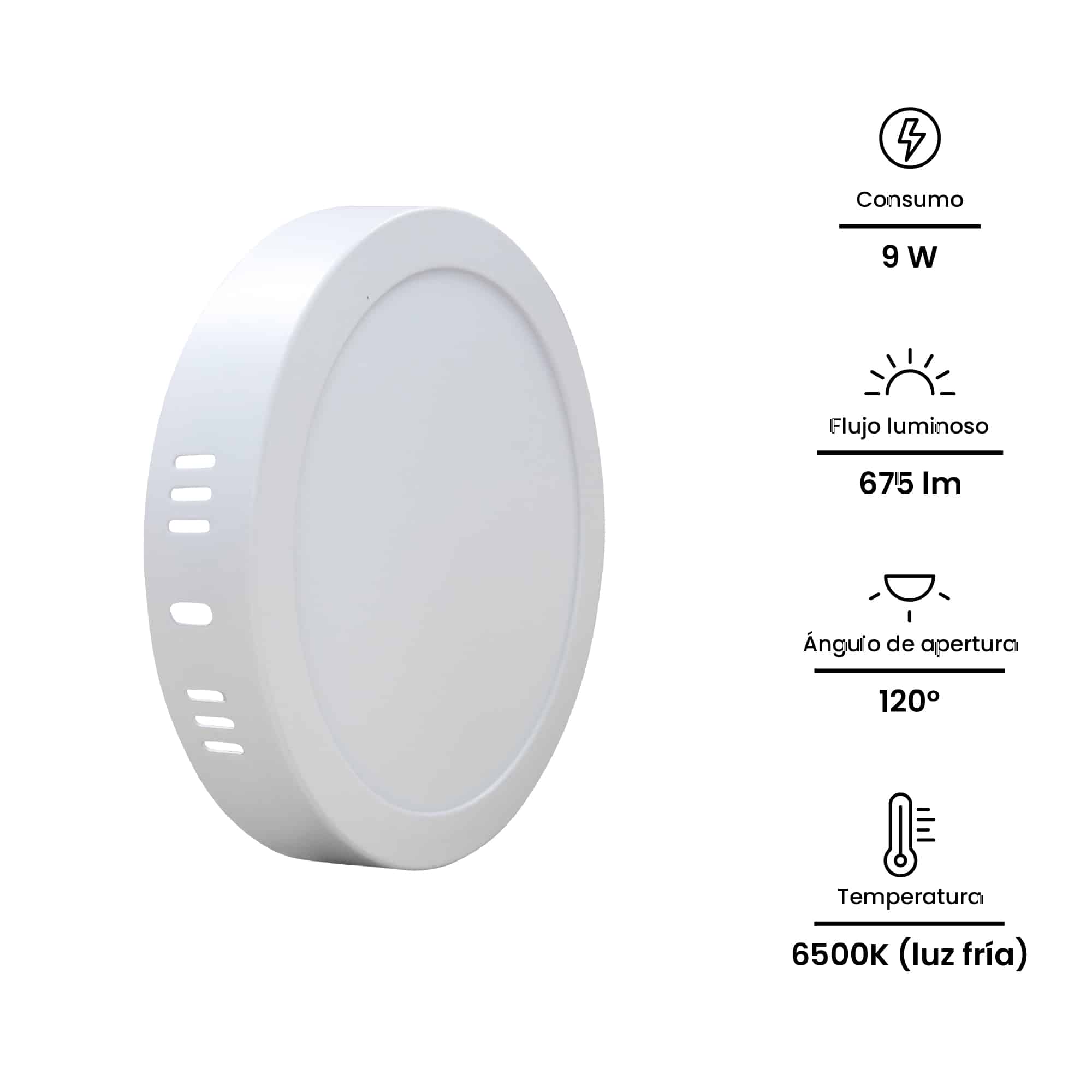DOWNLIGHT LED CIRCULAR ADOSADO 9W 675lM IP20 6500K 220-240VAC NV NAVIA LED2