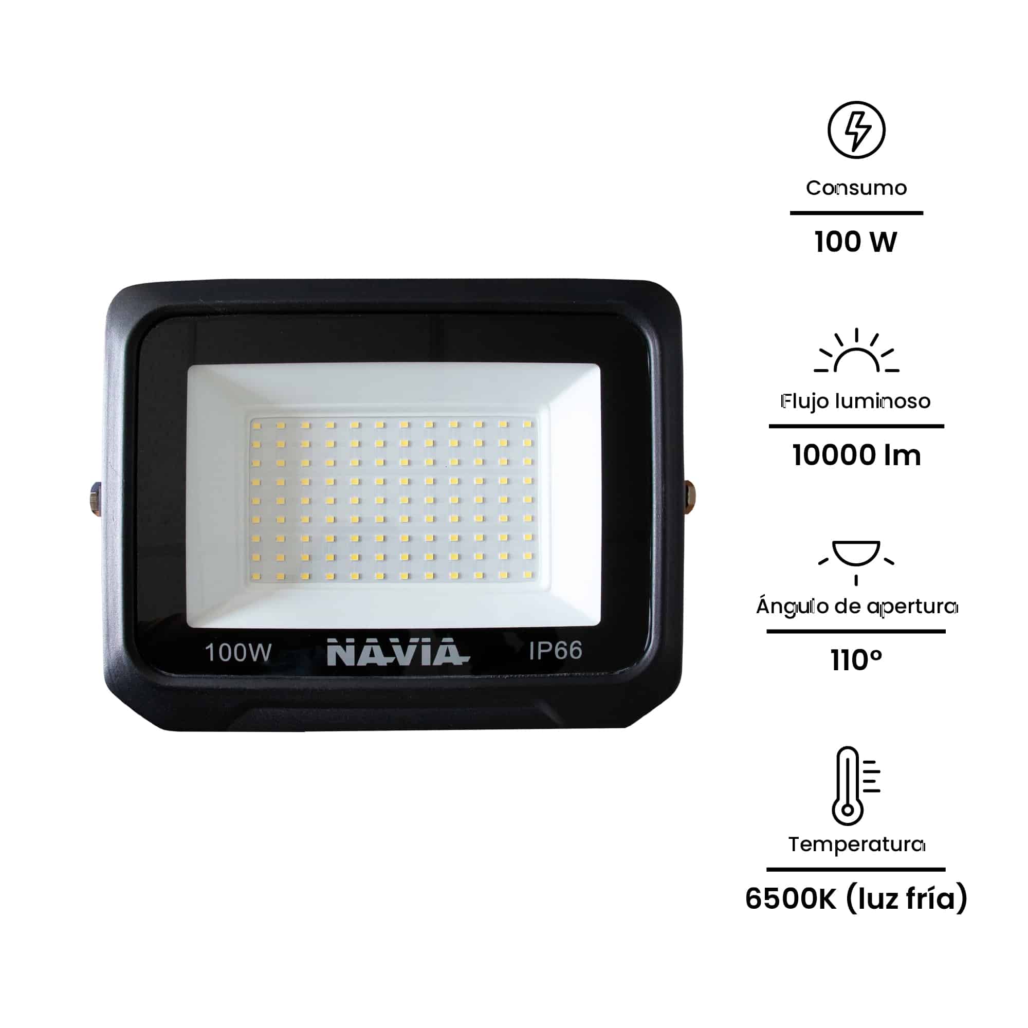 REFLECTOR LED 100W 10000lM IP65 IK08 6500K 100-277VAC NV-REFL100W NAVIA LED2