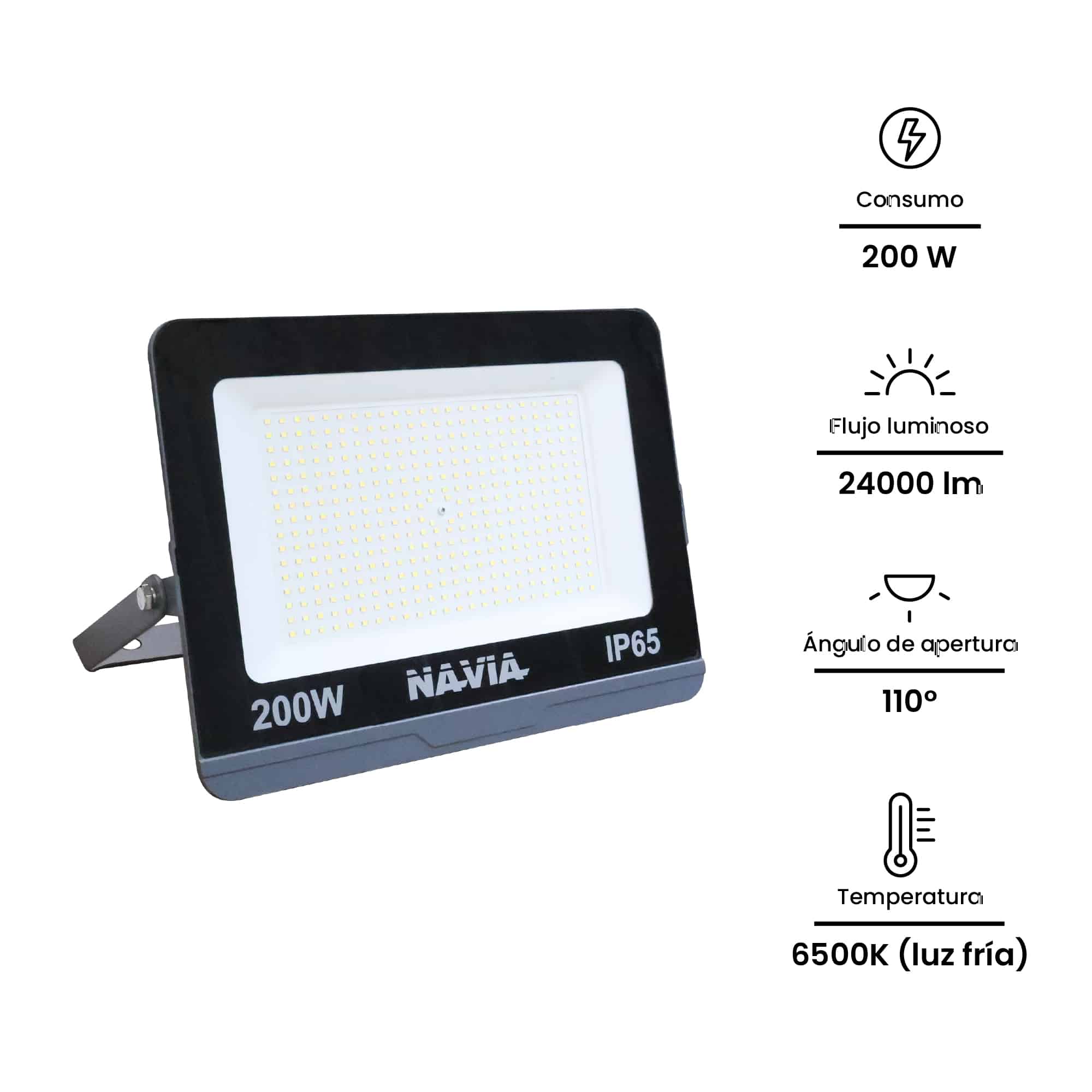REFLECTOR LED 200W 20000lM IP65 IK08 6500K 100-277VAC NV-REFL200W NAVIA LED2