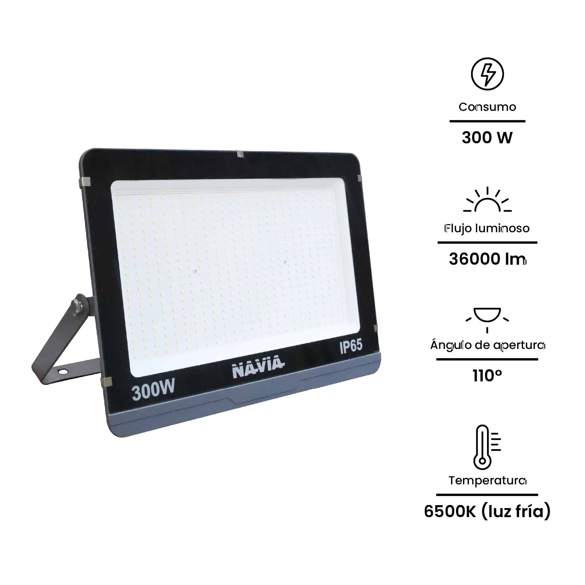 REFLECTOR LED 300W 36000LM IP65 IK06 6500K 100-277VAC MODELO NV NAVIA LED LIGHTING2