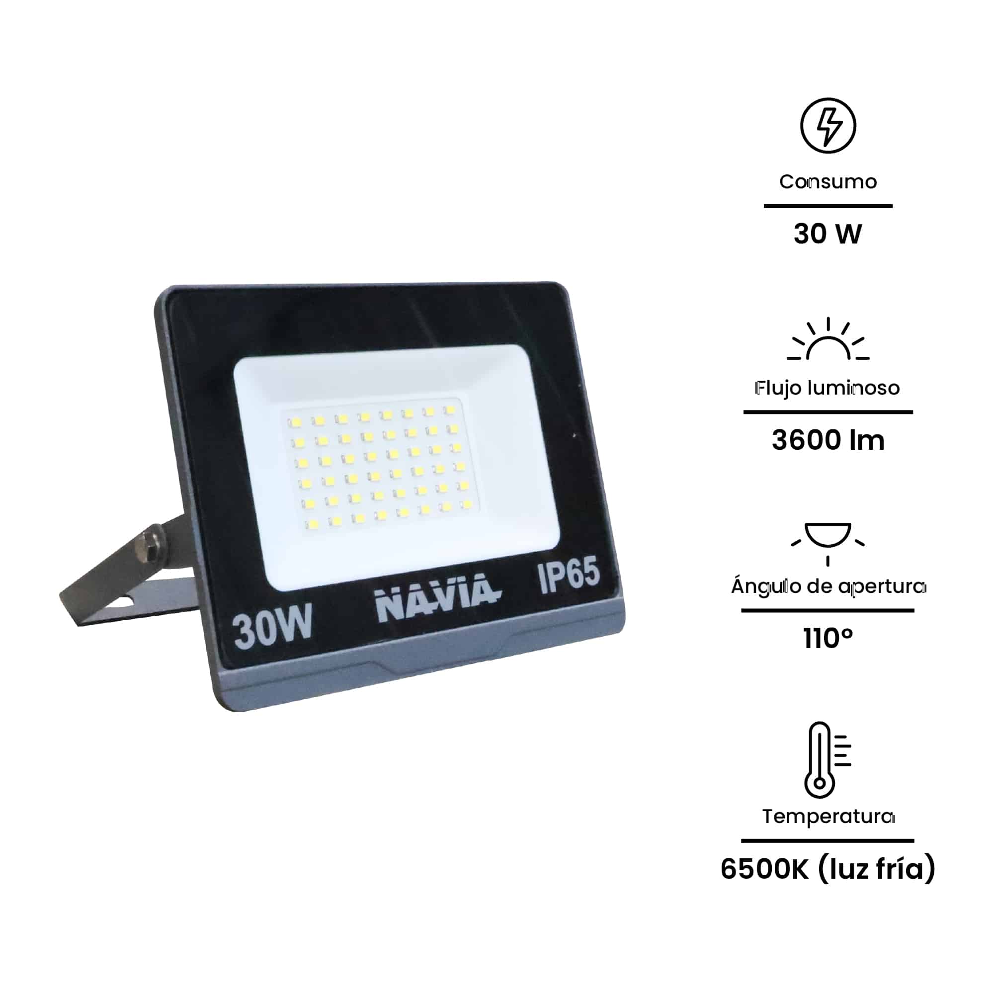 REFLECTOR LED 30W 3000lM IP65 IK08 6500K 185-265VAC NV-REFL30W NAVIA LED2
