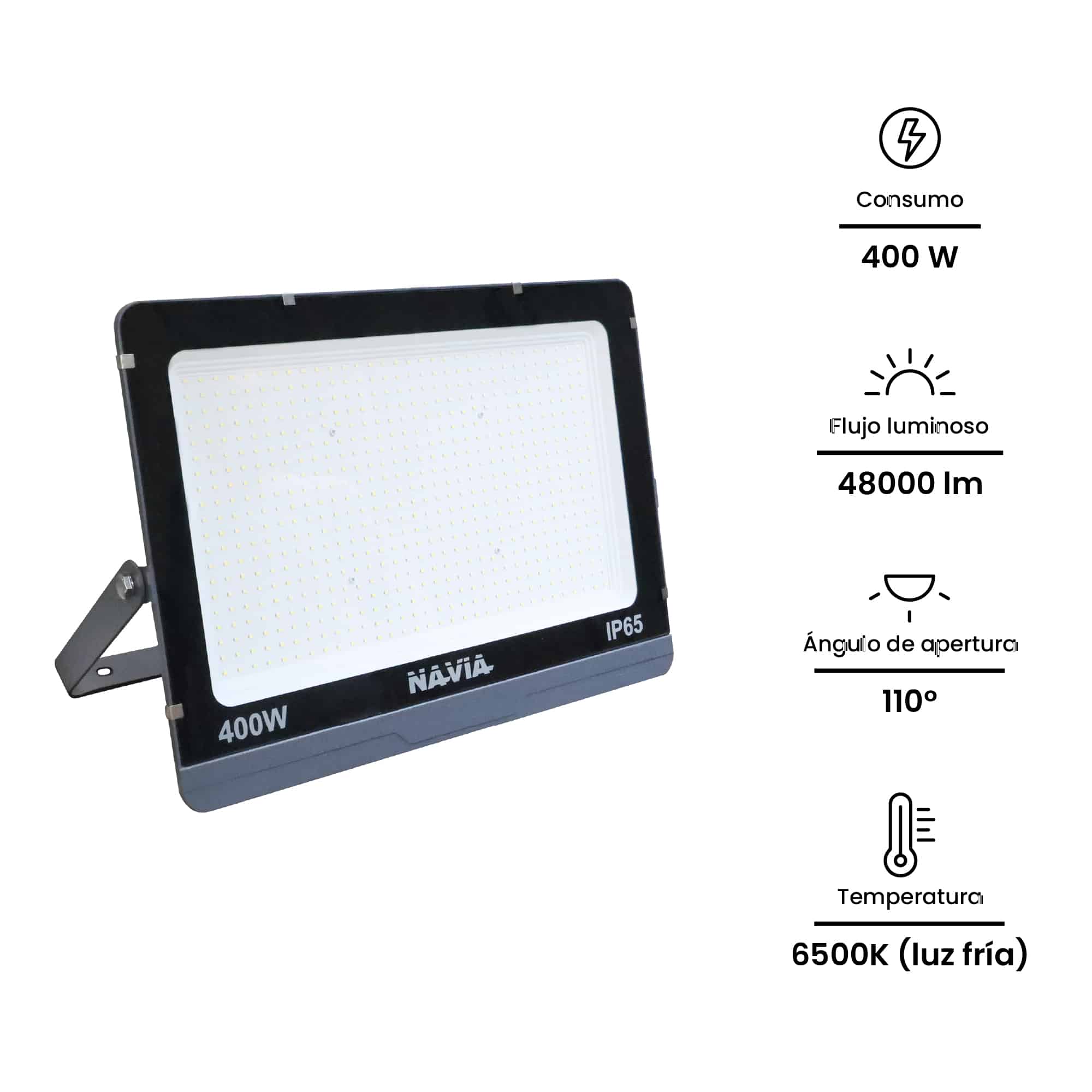REFLECTOR LED 400W. 48000lm. IP65 IK06. 6500K 100-277VAC; Modelo: NV NAVIALEDLIGHTING2