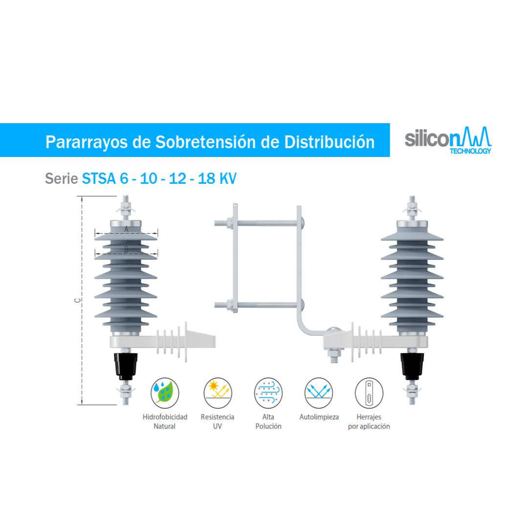 PARARRAYO STSA 10kV CLASE 1 SILICON TECHNOLOGY