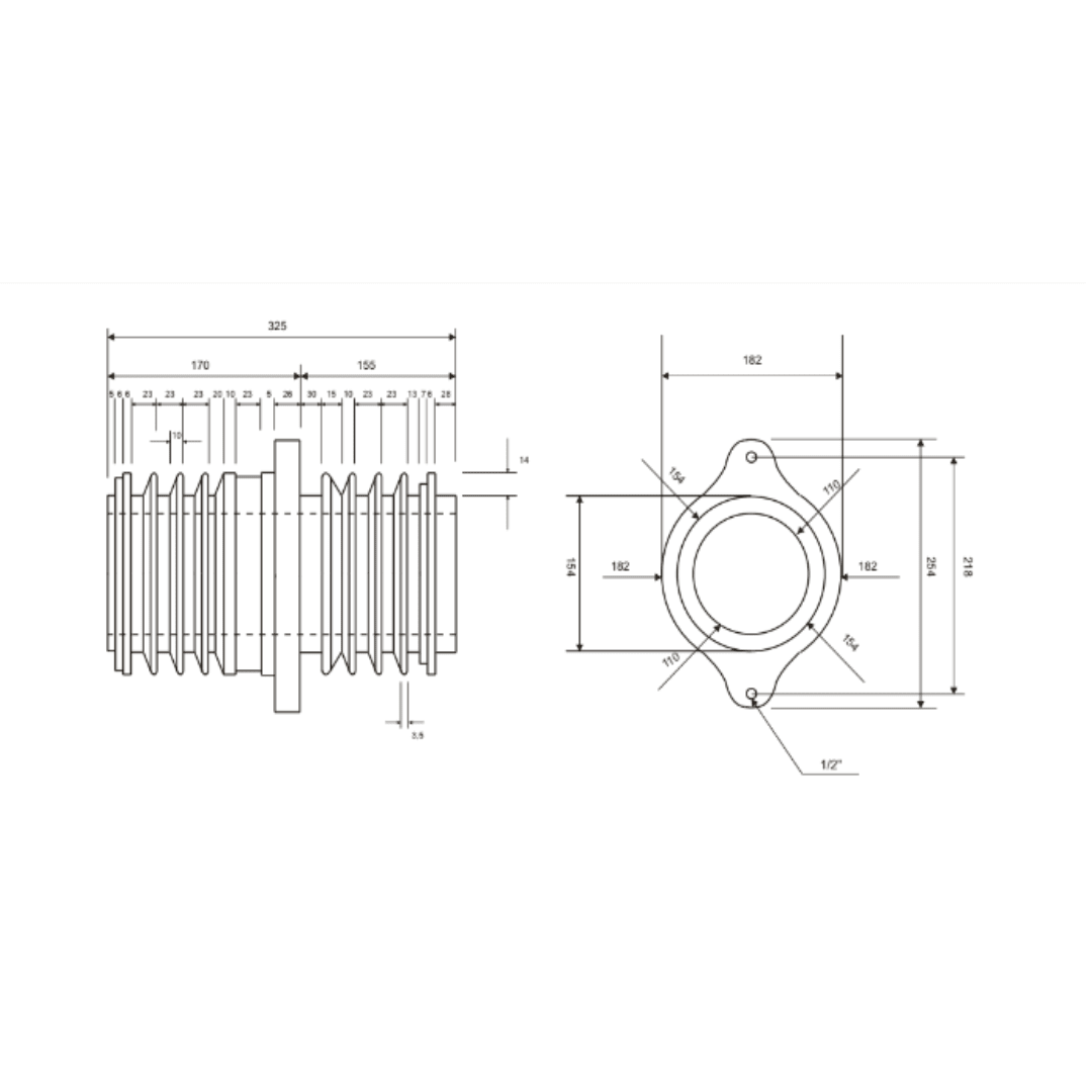 PASAMURO BUSHING 17.5KV TIPO PMI-17,5/110 MELBAT2