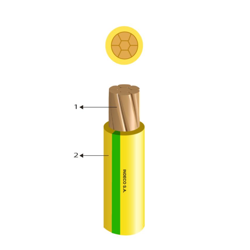 CABLES PC NH-90 450/750V 1,5MM AMARILLO/VERDE P00039270-7 INDECO