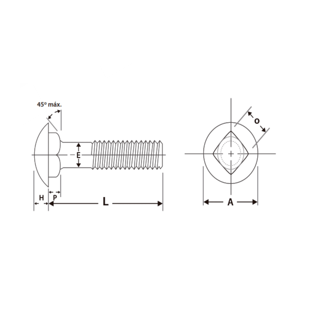 PERNOS CABEZA DE COCHE NEGRO 3/4'' UNC ARAGCU OUTLET2