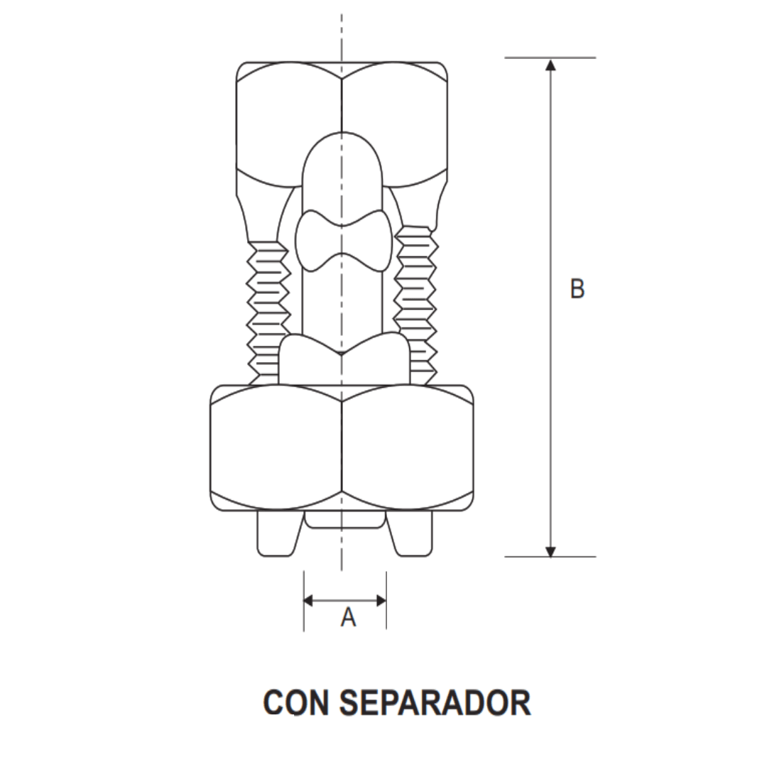 CONECTOR DE DERIVACION TIPO PERNO PARTIDO 25MM AP2016010 ARAGCU PT2