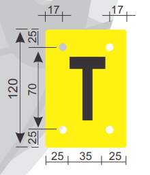 PLACA PARA SECUENCIA DE FASES EN LINEA TRIFASICA (RST) ARAGCU MT