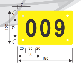 PLACA PARA NUMERO DE ESTRUCTURA (009) ARAGCU MT1