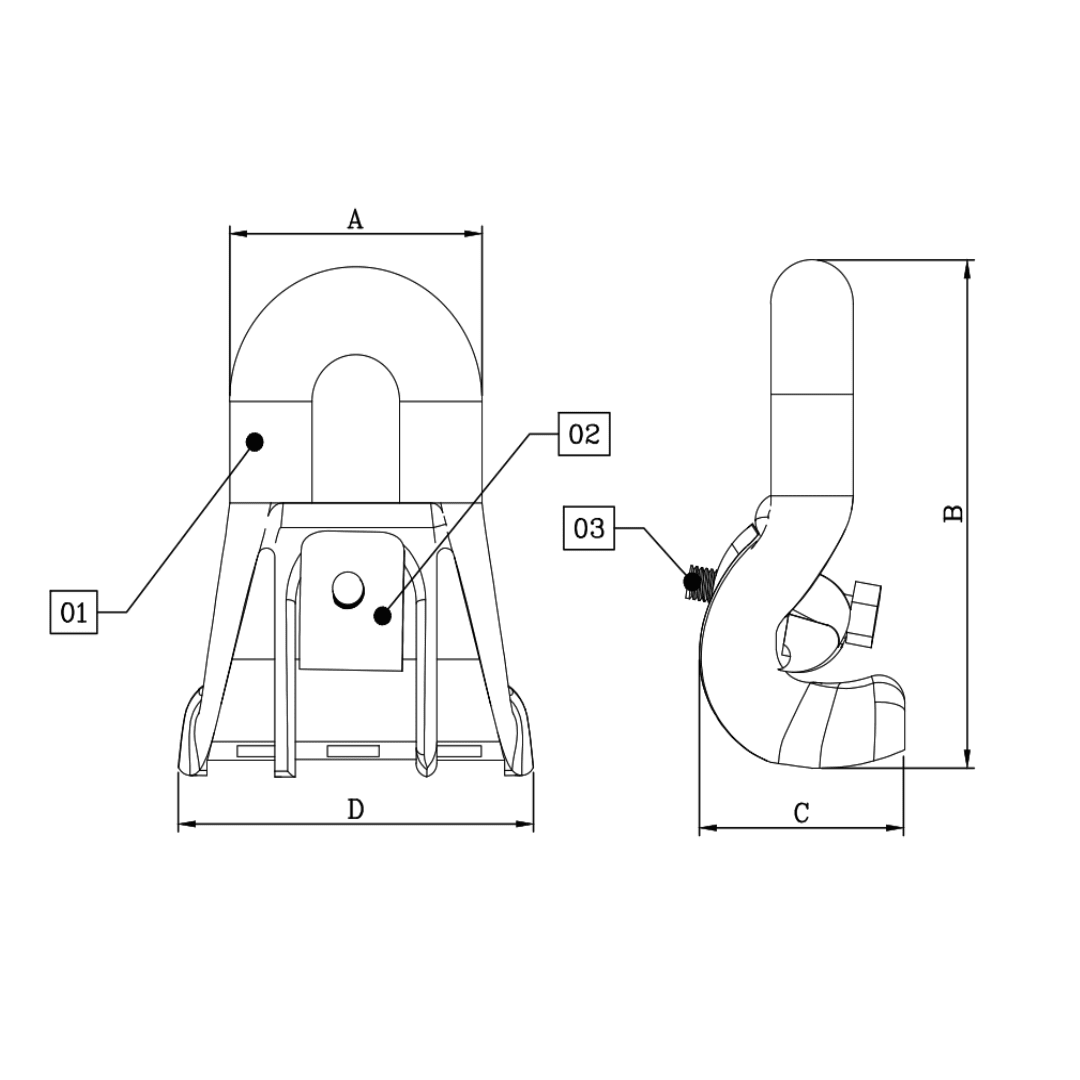 GRAPA DE SUSPENSION PLASTIFICADO PARA CABLE AUTOPORTANTE DE 25-70MM D1GR1301 ARAGCU BT2