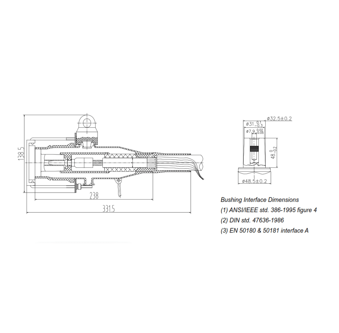 CONECTOR ENCHUFABLE RECTO 24KV 250A PARA CABLE SECO 50MM2 CEE POWER SYSTEM2