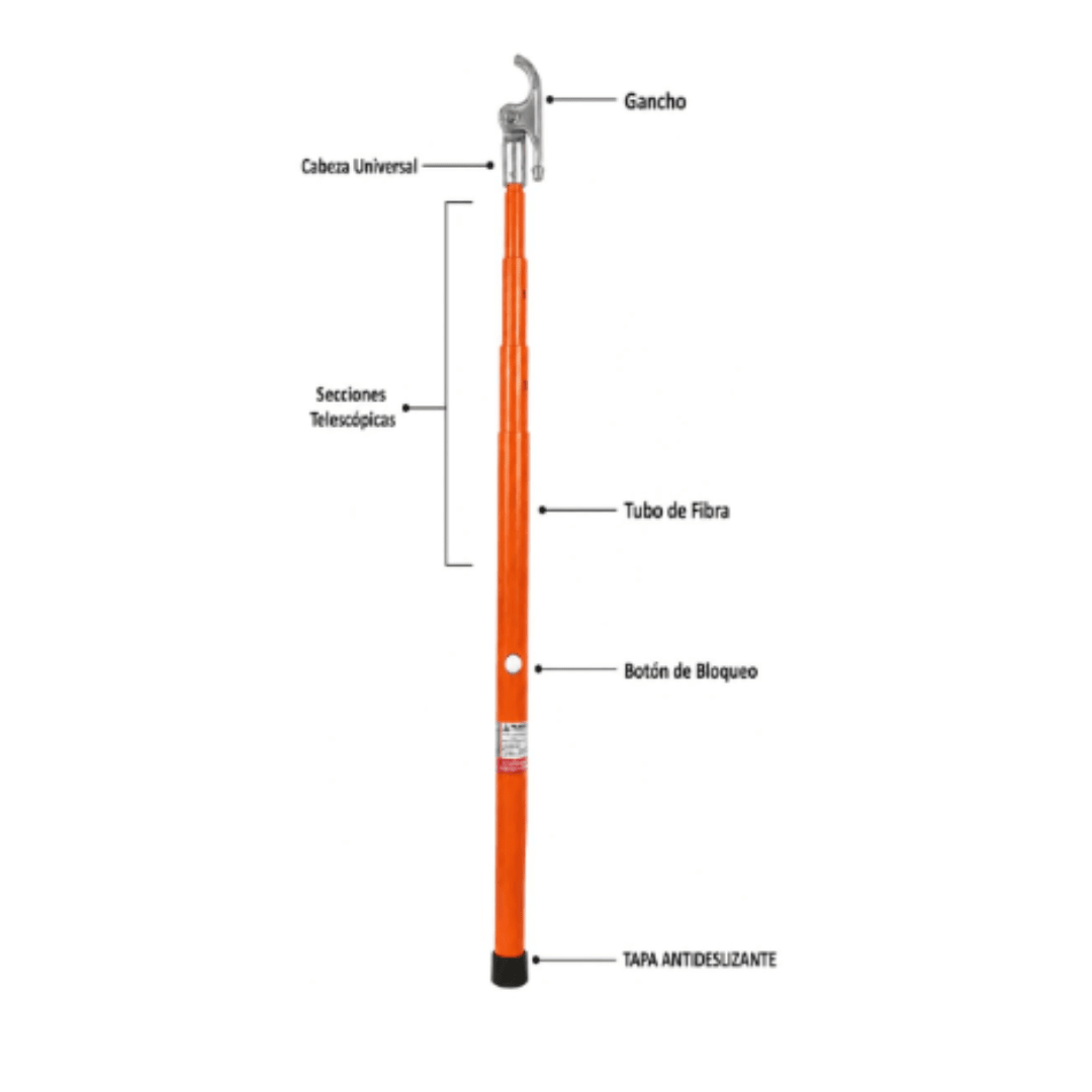 PERTIGAS TELESCOPICAS PUSH 6 SECCIONES 6 METROS 36KV  MODELO YG-S-36KV-6  TANHO3