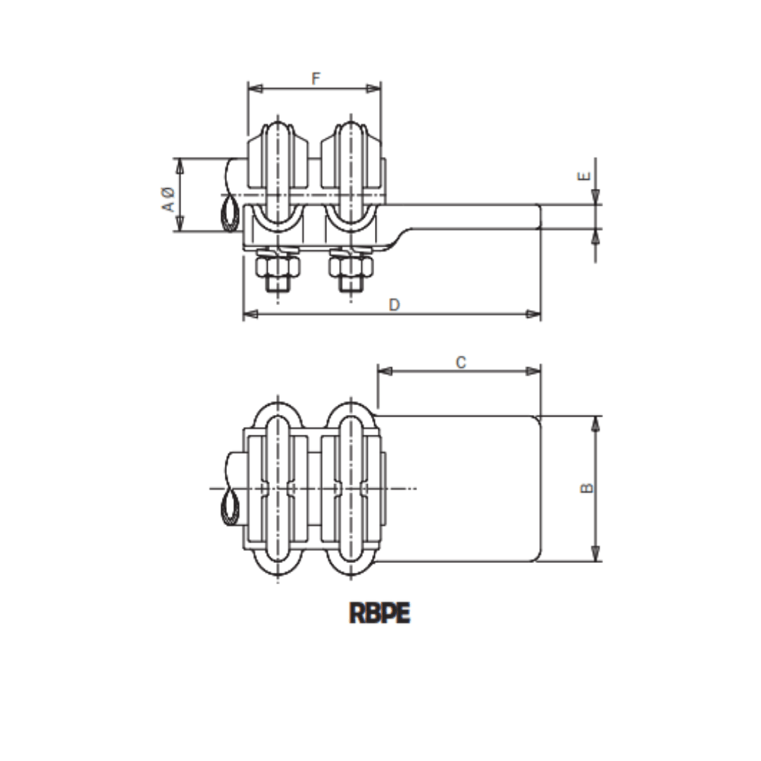 CONECTOR RECTO UNION TUBO CU A PLETINA Ø:50/80MM RBPE-5055 ARAGCU AS1