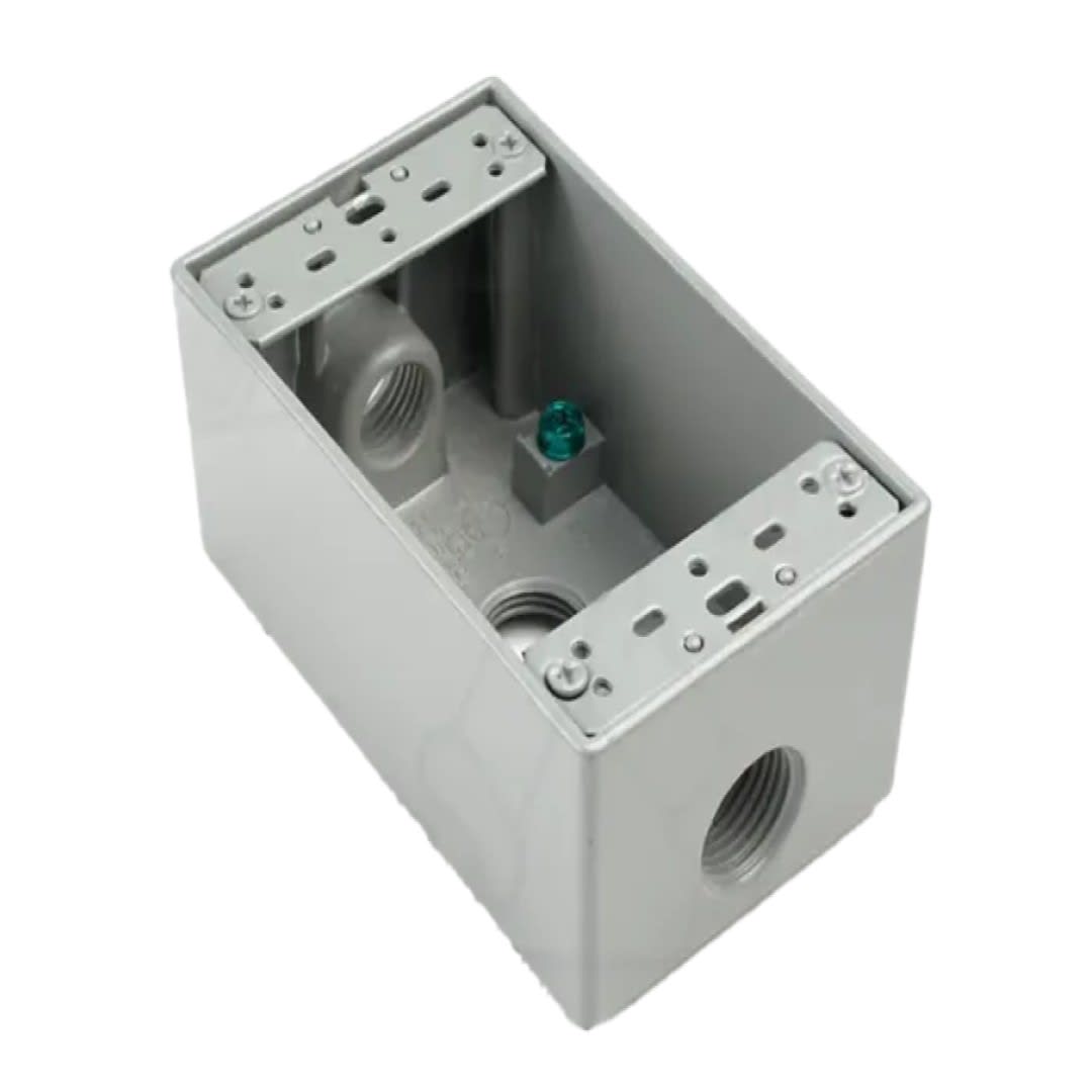 CAJA RECTANGULAR WEATHERPROOF 4''X2''X2'' C/3 HUBØ3/4'' UL 1G75-3 PROSTAR