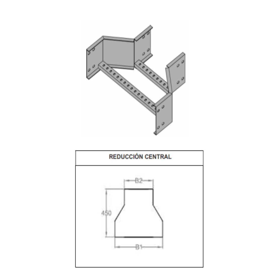 REDUCCION CENTRAL 200X100MM GALV. CALIENTE ARAGCU VM2