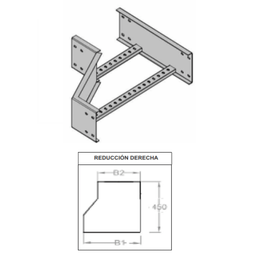 REDUCCION DERECHA 300X150MM GALV. CALIENTE ARAGCU VM2