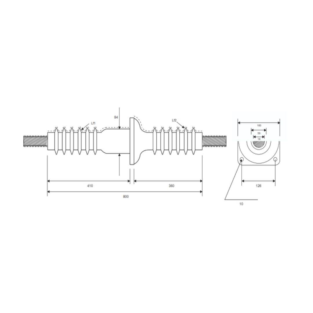 PASAMURO DE RESINA EPOXICA USO INTERIOR/EXTERIOR PMIE 36/400 DE 36KV/400 AMP MELBAT2