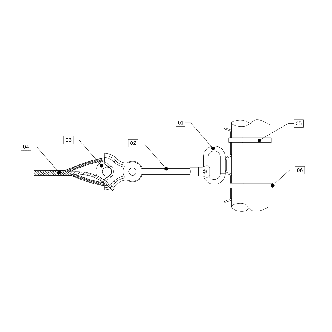 ENSAMBLE DE RETENCION PARA CABLE ADSS VANO 200 ARAGCU FO2
