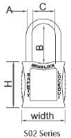 CANDADO CON ARCO DE NYLON 1/2'' S02 BEIAN-LOCK3