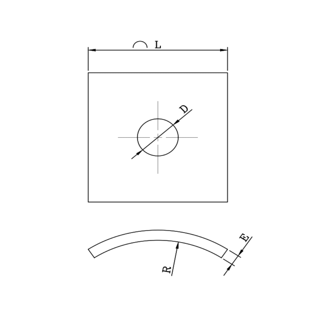 ARANDELA CUADRADA CURVA DE F°G° 4''X3/16''X21MM D1AR0018 ARAGCU RT2