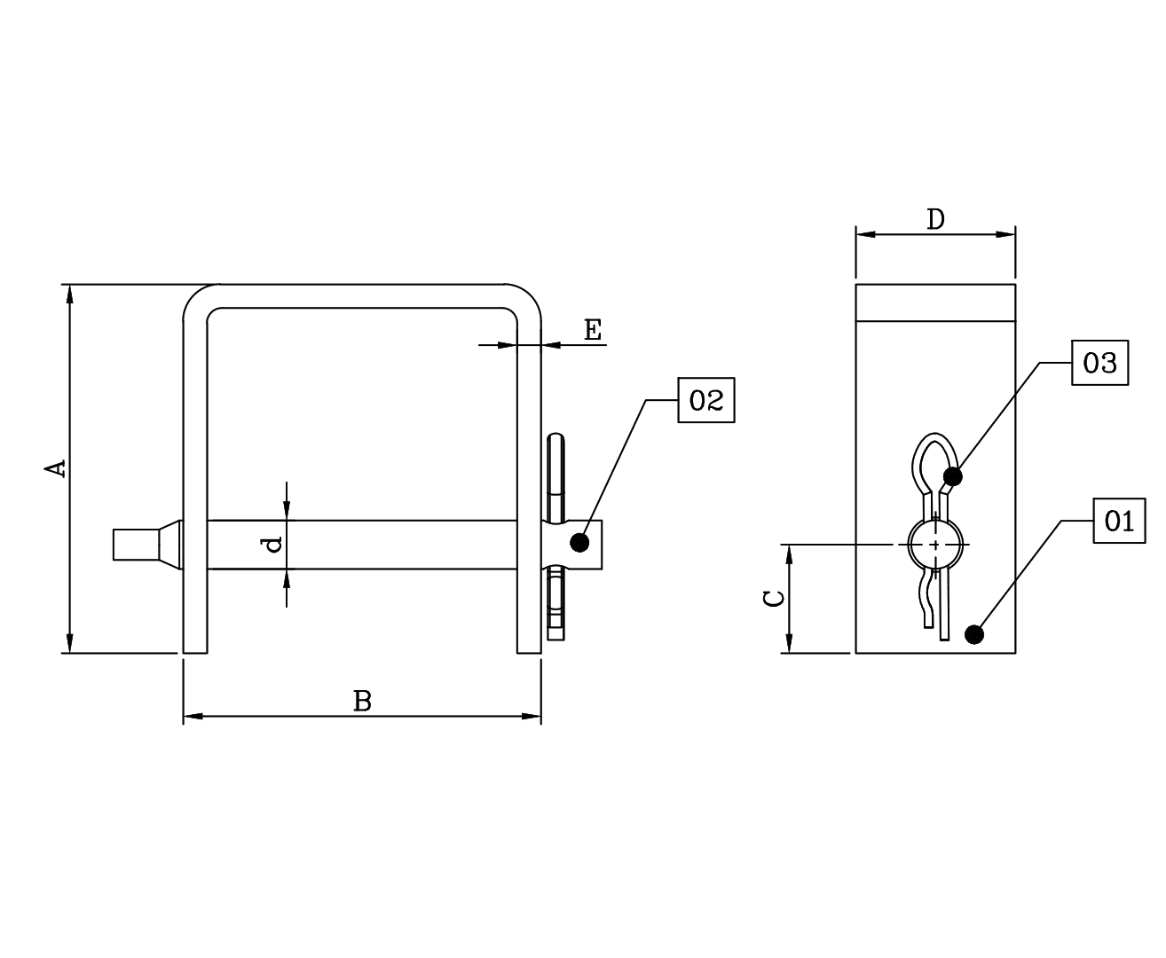 PORTALINEA UNIPOLAR CLEVIS 53-1 72X71X12.7MM D1PL0004 ARAGCU BT2