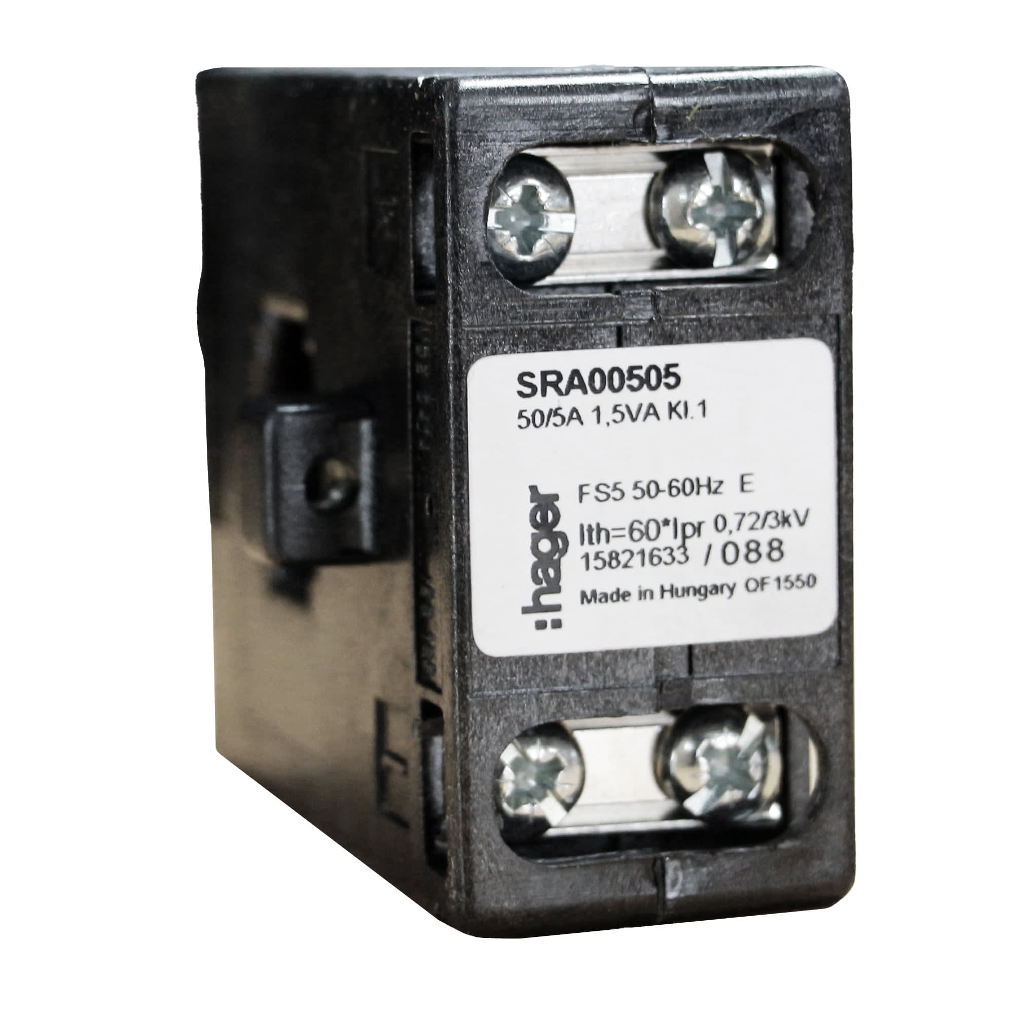 TC CLASE 1/1.5VA-230V. 50/60HZ 50/5A. BUSBAR 20X10/15X15MM HAGER1