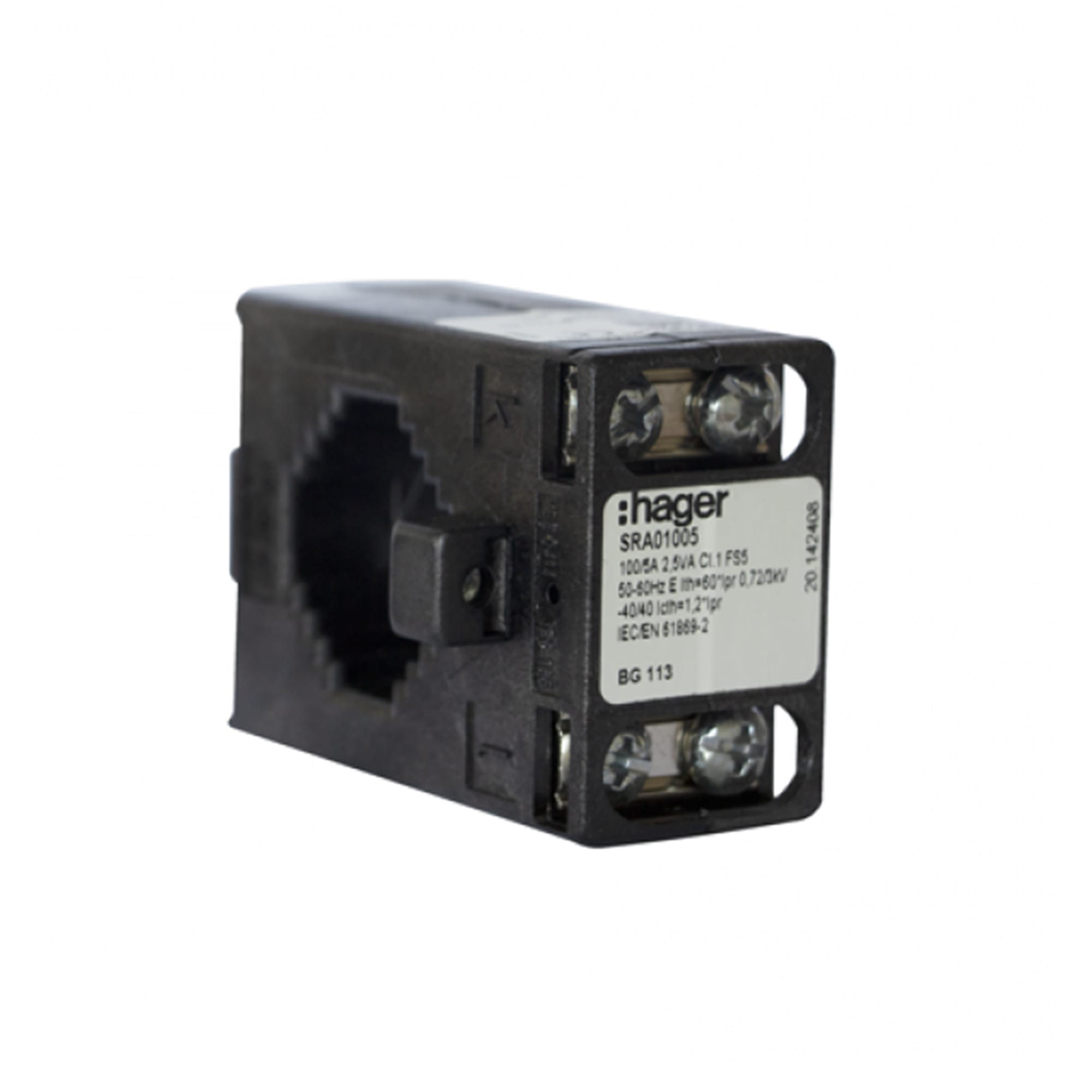 TC. CLASE 1/2.5VA-230V. 50/60HZ 100/5A. BUSBAR 30X10/25X15/20X20MM. HAGER