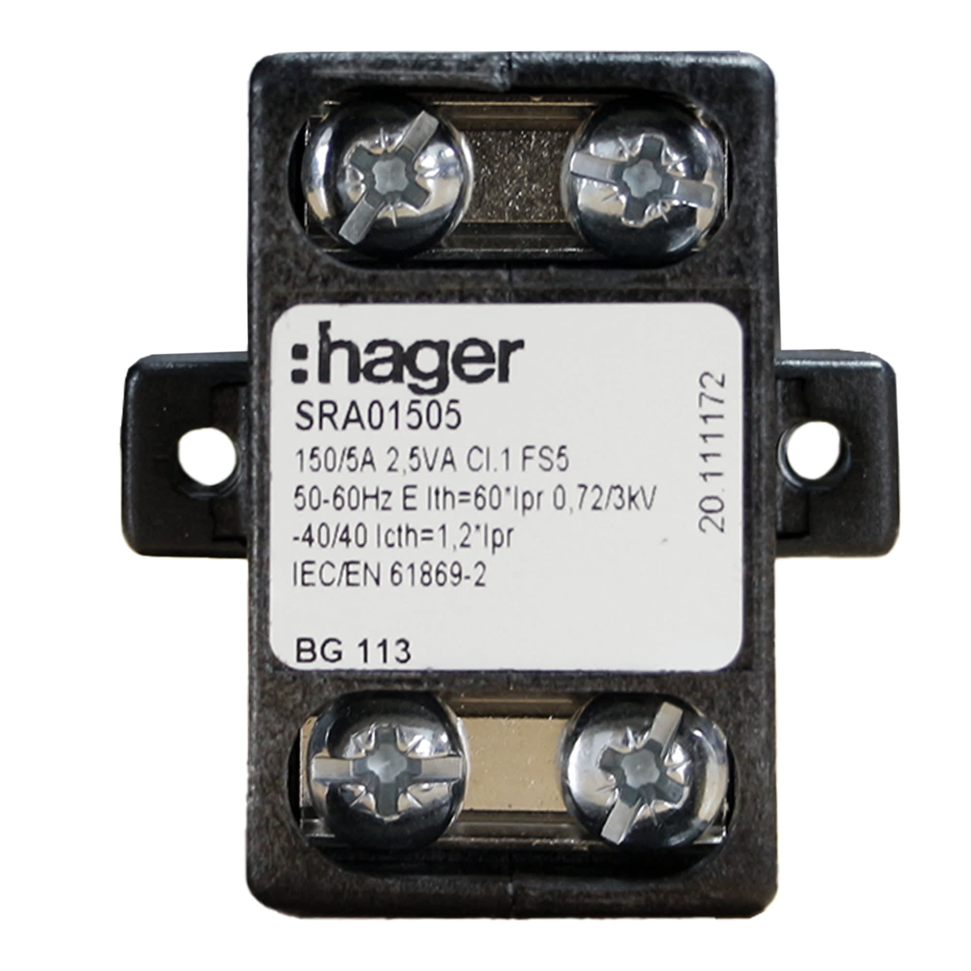 TC. CLASE 1/2.5VA-230V. 50/60HZ 150/5A. BUSBAR 30X10/25X15/20X20MM. HAGER